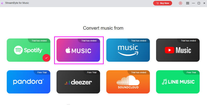 Click Apple Music Platform Streambyte