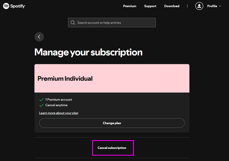 Cancel Subscription Button