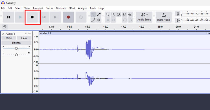 Click Stop Button Audacity
