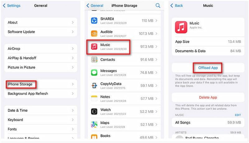 Offload Apple Music App
