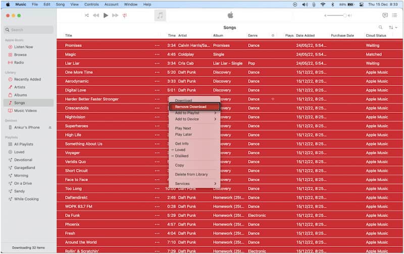 Delete All Apple Music on MAC