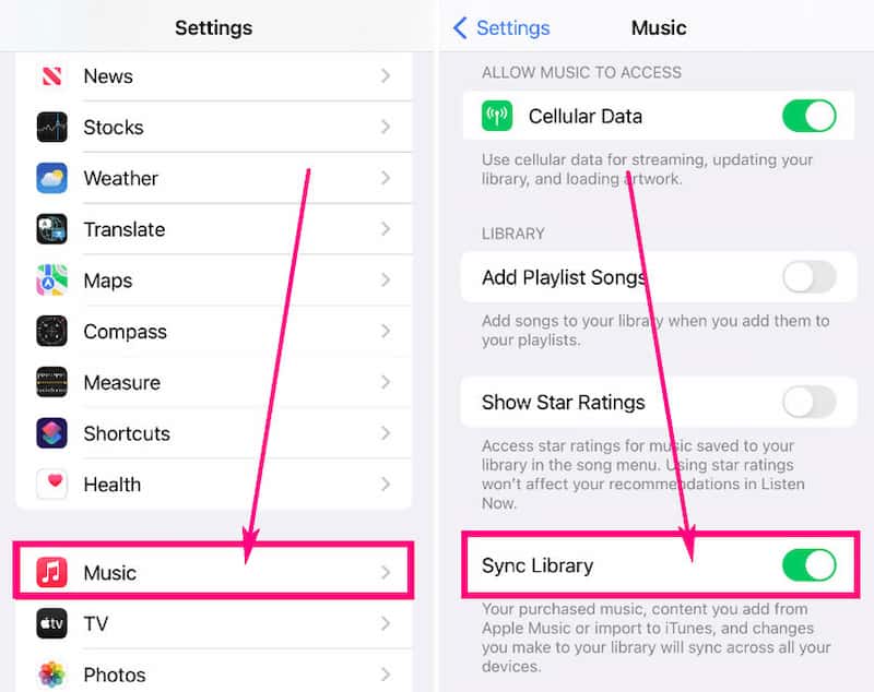 Sync Library On iPhone