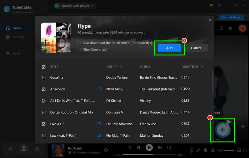 Plus Symbol Add Tunecable
