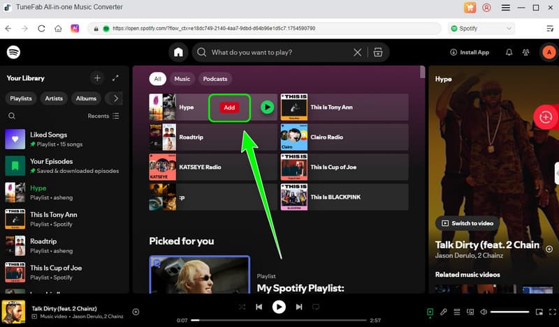Add Button Tunefab