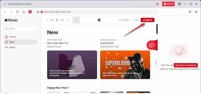 Log in Apple