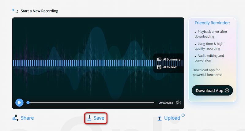 Save Recording