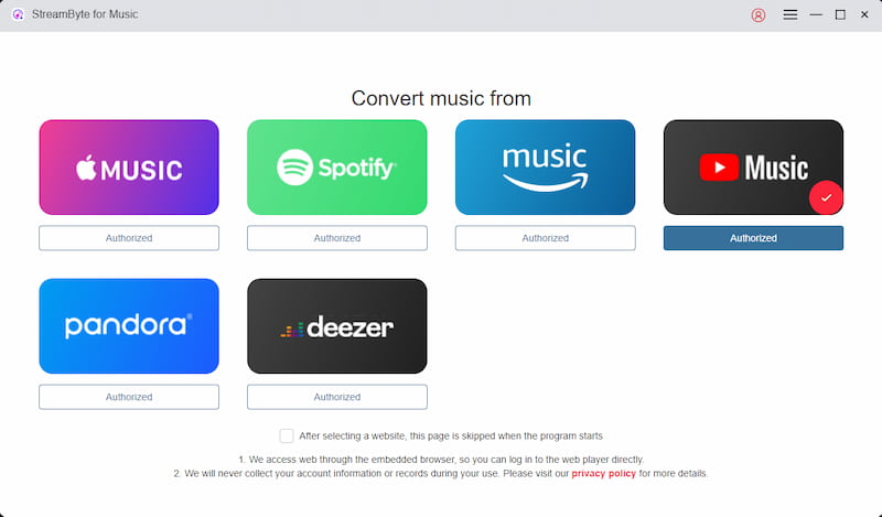 Select Youtube