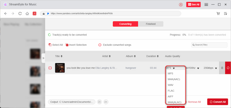 Pandora Output Format