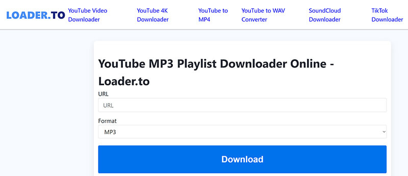 Loaderto Youtube Playlist Downloader