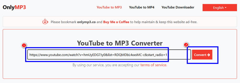 Box Section Convert Button Onlymp3
