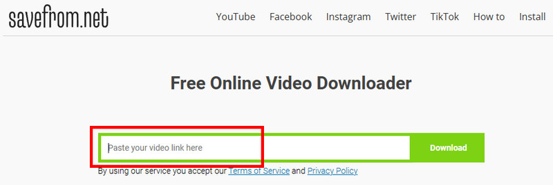 Click Box Paste Link Savefrom
