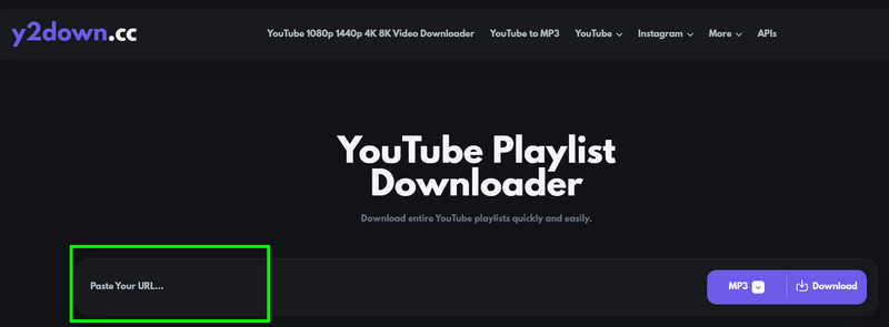 Paste The Url Y2down