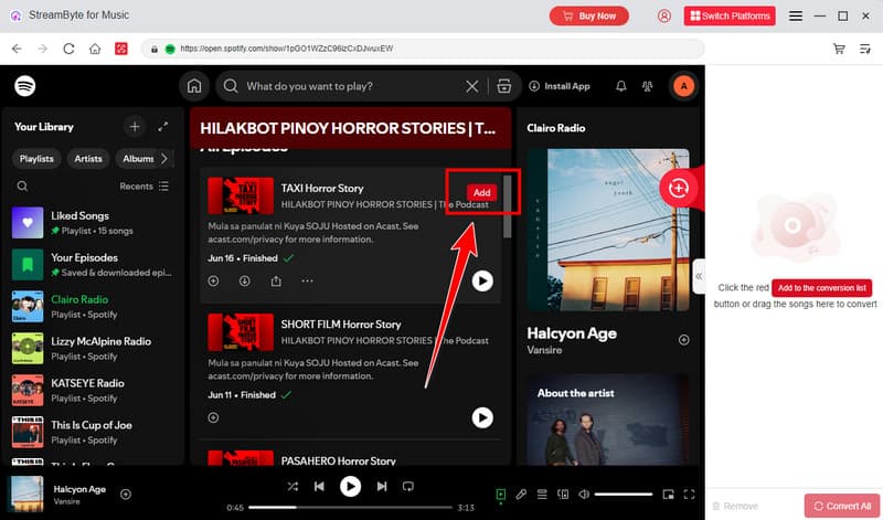 Search Box Add Option Streambyte
