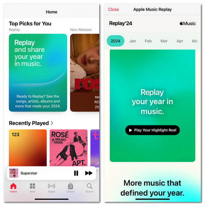 See Apple Music Replay iPhone