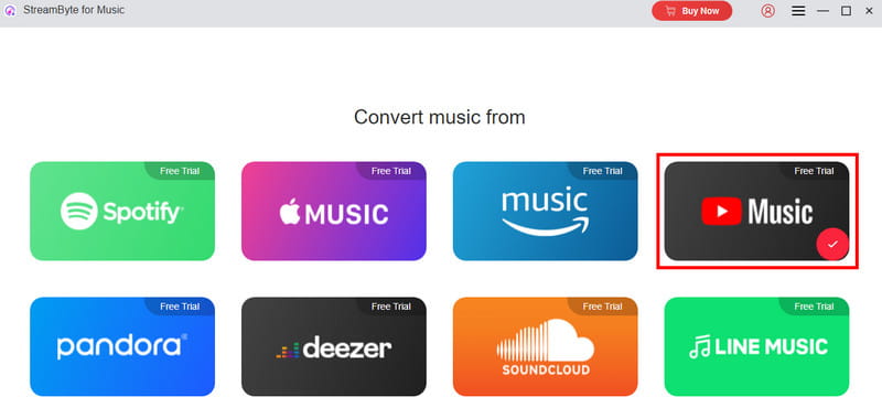 Select Youtube Platform Streambyte